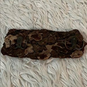 wood slab wall hooks key or jewelry holder